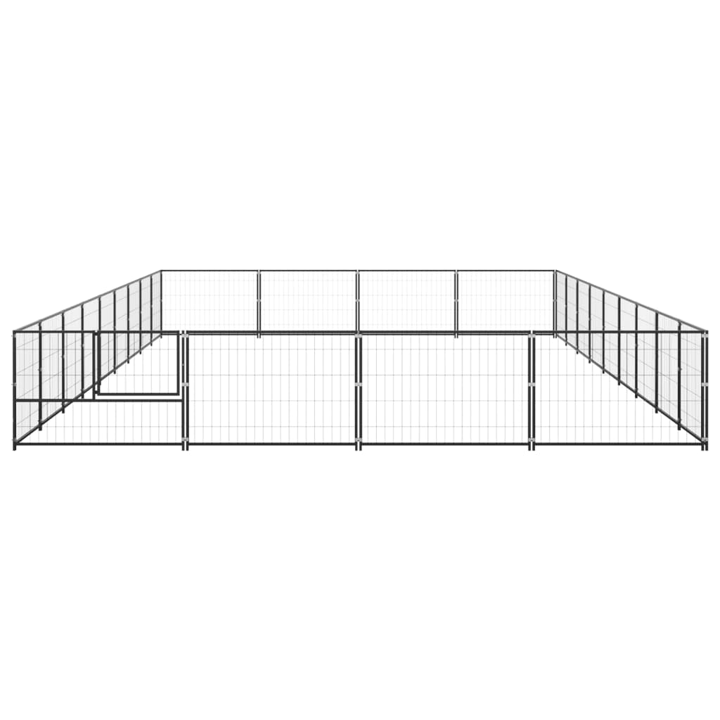 VidaXL Dog Kennel 36 m² Steel Black