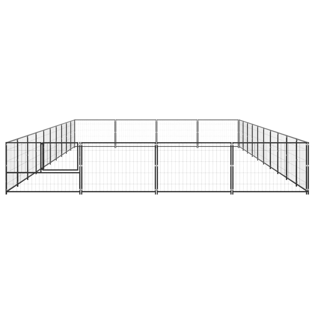 Vidaxl Dog Kennel 40 m² Steel Black