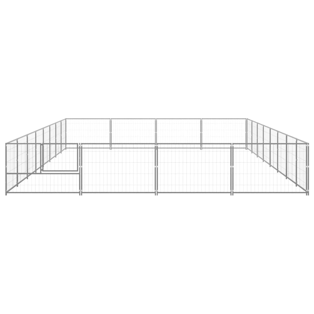 VidaXL Dog Kennel 32 m² Steel silver colored