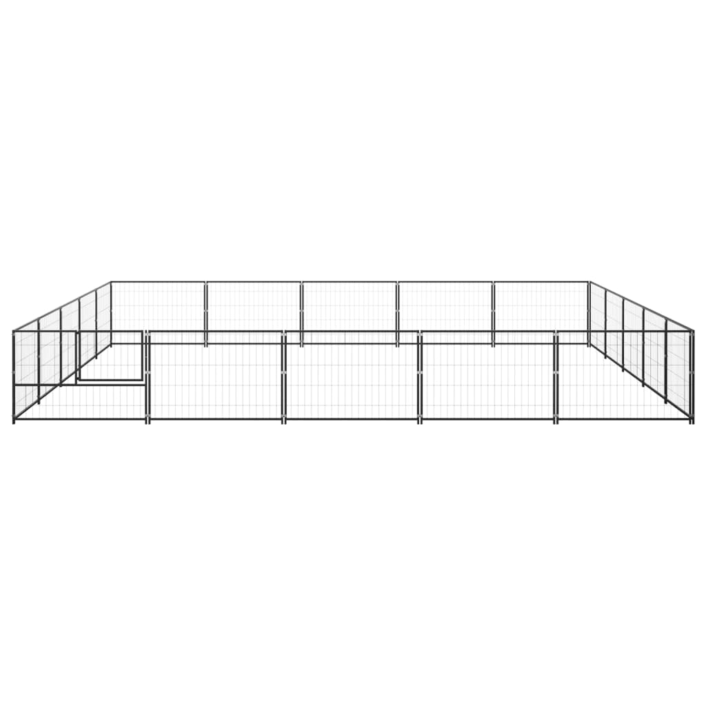 Vidaxl Dog Kennel 25 m² Steel Black