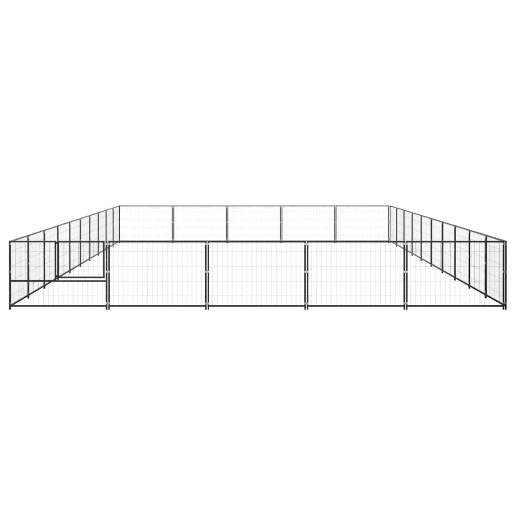 Vidaxl Dog Kennel 50 m² Steel Black