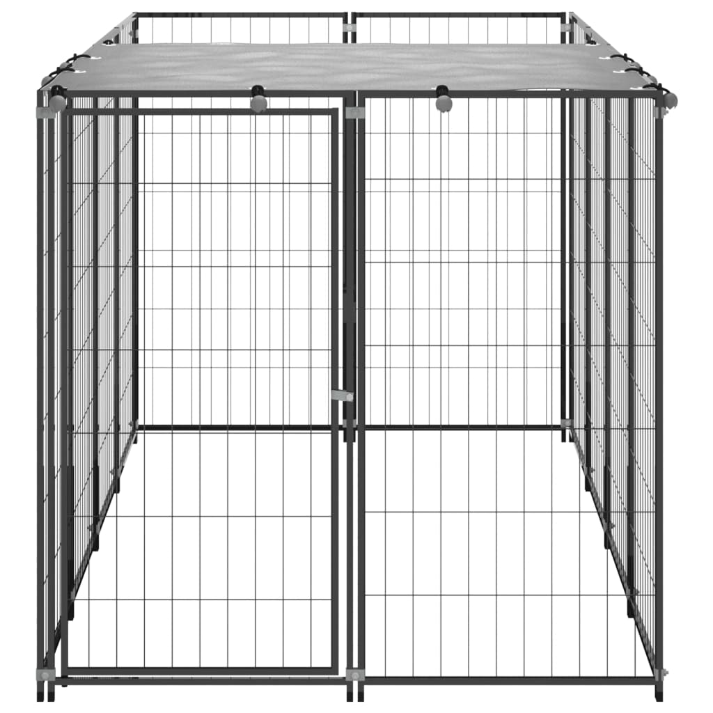 Vidaxl Dog Kennel 2,42 m² Steel Black