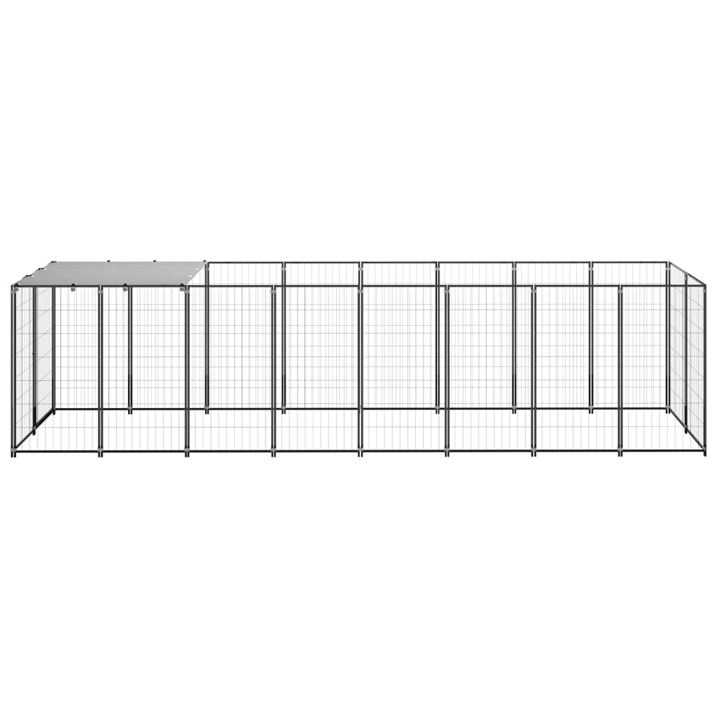 Vidaxl Dog Kennel 4,84 m² Steel Black