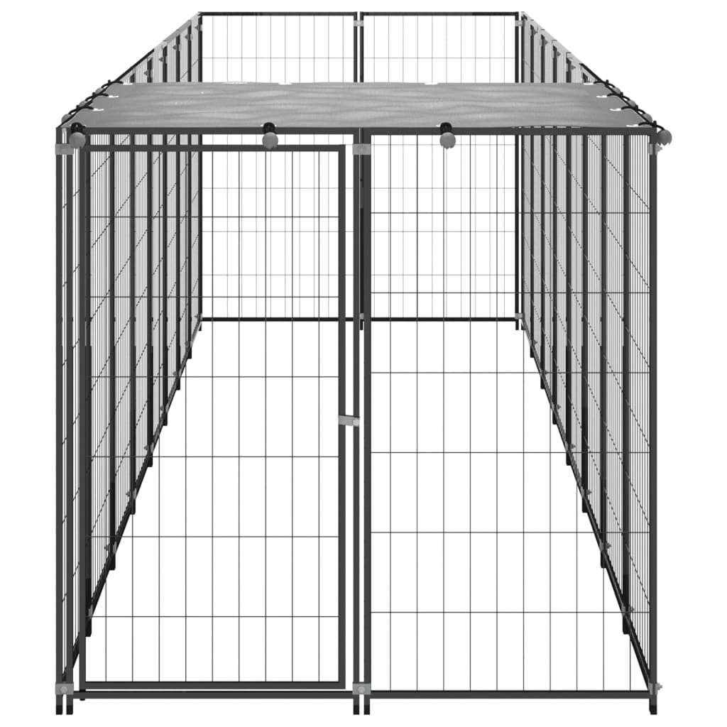 Vidaxl Dog Kennel 4,84 m² Steel Black