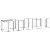 Vidaxl Dog Kennel 6.05 m² Steel silver colored