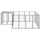 VidaXL Dog Kennel 6.05 m² Steel Black