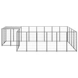 VidaXL Dog Kennel 8.47 m² Steel Black