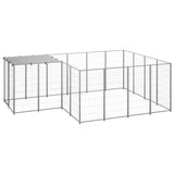 Vidaxl Dog Kennel 6.05 m² Steel silver colored