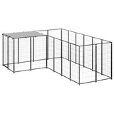 Vidaxl Dog Kennel 4,84 m² Steel Black