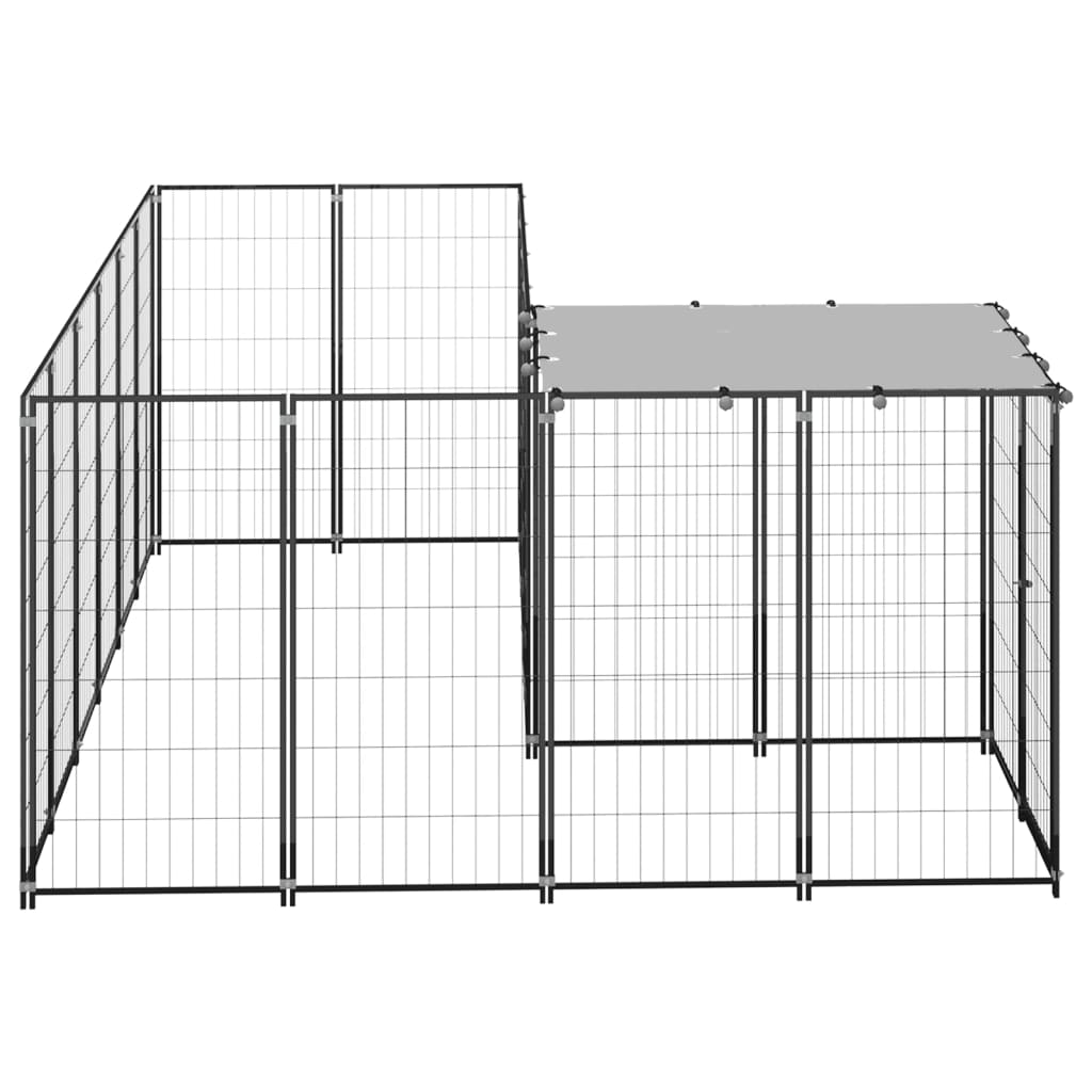 Vidaxl Dog Kennel 4,84 m² Steel Black