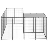 Vidaxl Dog Kennel 4,84 m² Steel Black