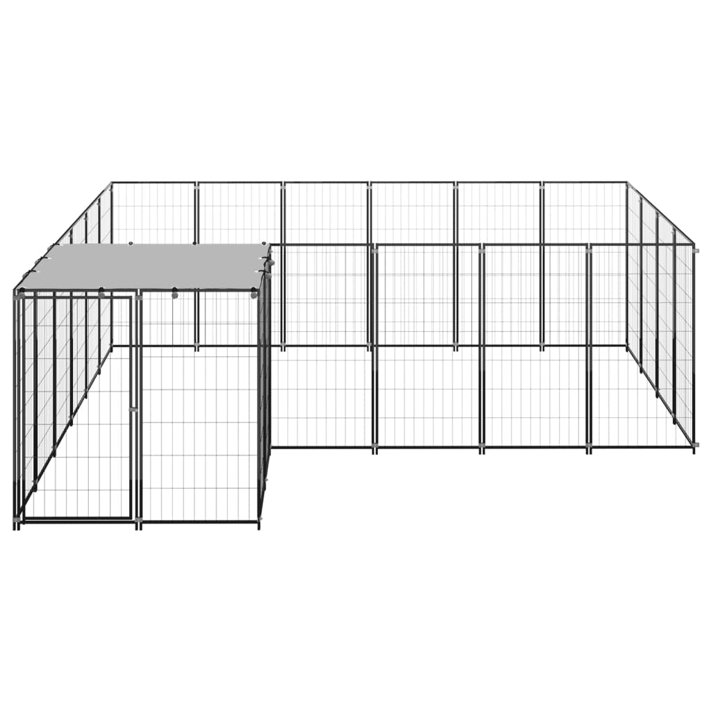 VidaXL Dog Kennel 8.47 m² Steel Black