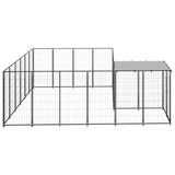 VidaXL Dog Kennel 8.47 m² Steel Black