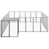 VidaXL Dog Kennel 12.1 m² Steel Black