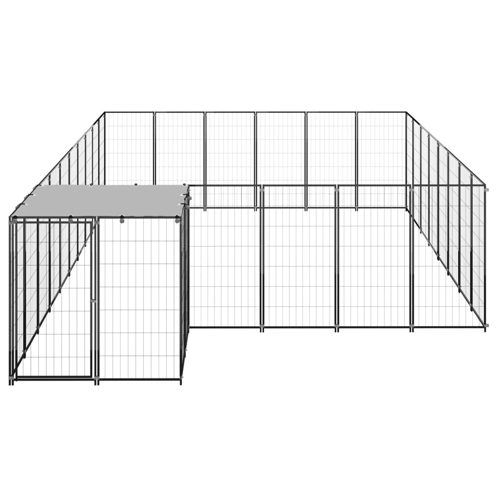 Vidaxl Dog Kennel 15.73 m² Steel Black