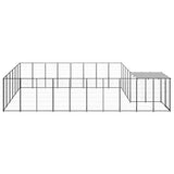 Vidaxl Dog Kennel 15.73 m² Steel Black