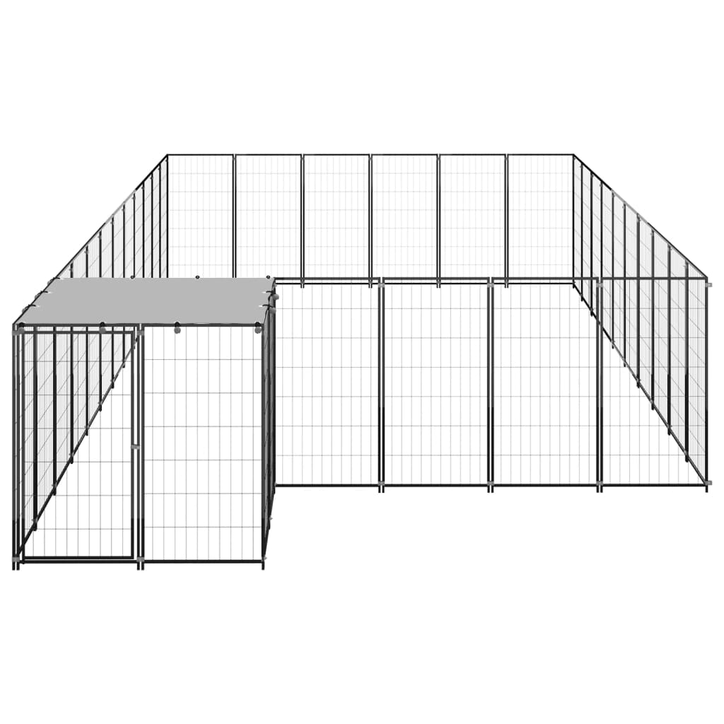 Vidaxl Dog Kennel 19,36 m² Steel Black