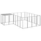 Vidaxl Dog Kennel 8.47 m² Steel silver colored