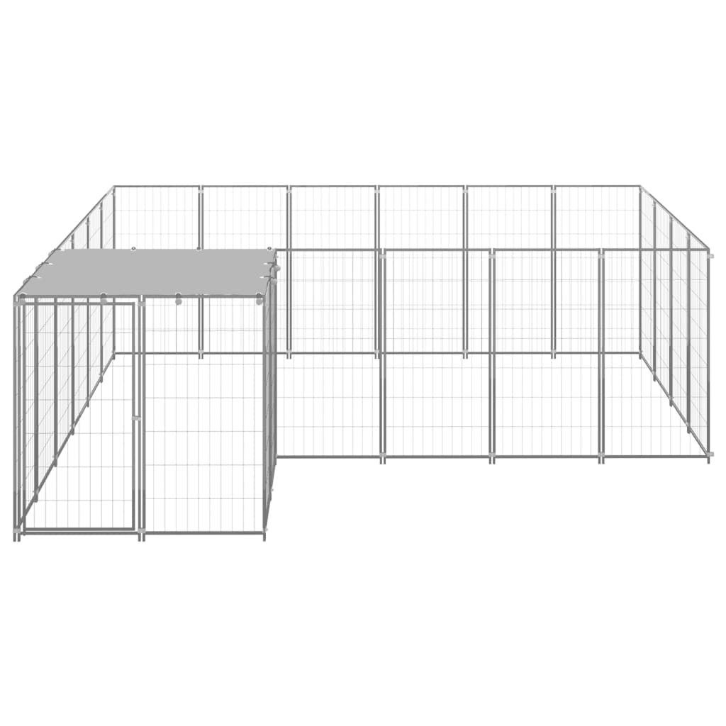 Vidaxl Dog Kennel 8.47 m² Steel silver colored