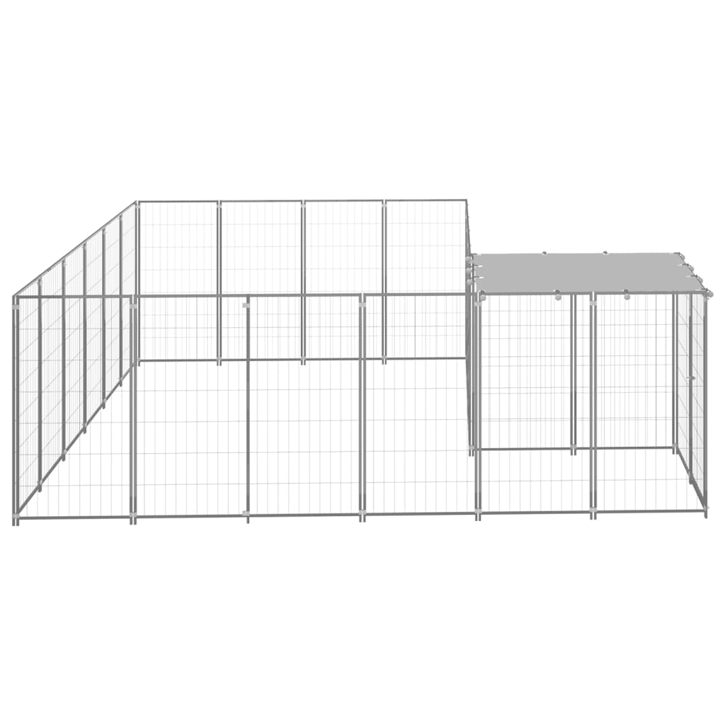 Vidaxl Dog Kennel 8.47 m² Steel silver colored