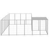 Vidaxl Dog Kennel 8.47 m² Steel silver colored