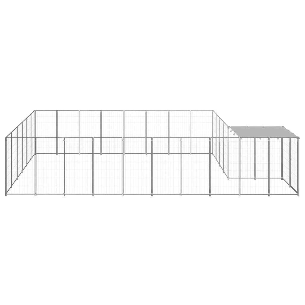 VidaXL Dog Kennel 15.73 m² Steel silver colored