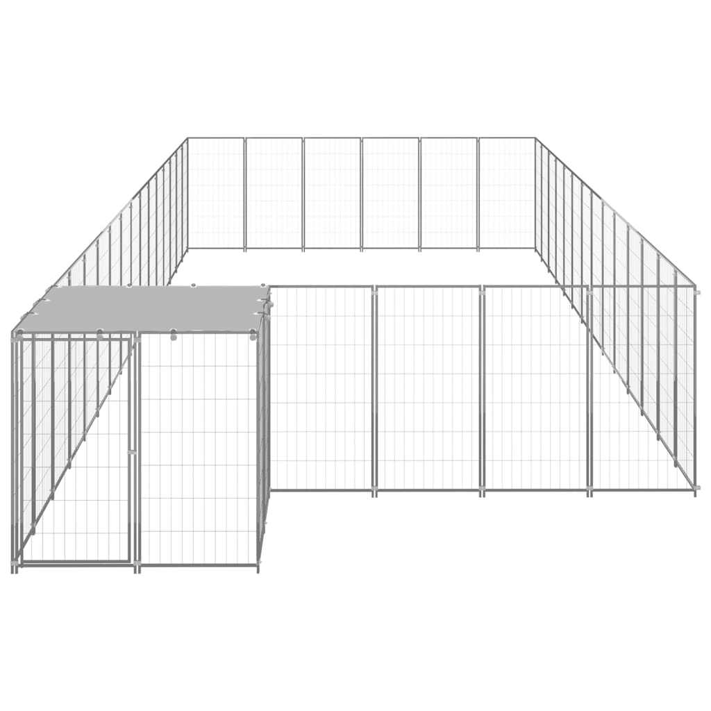 Vidaxl Dog Kennel 26.62 m² Steel silver colored