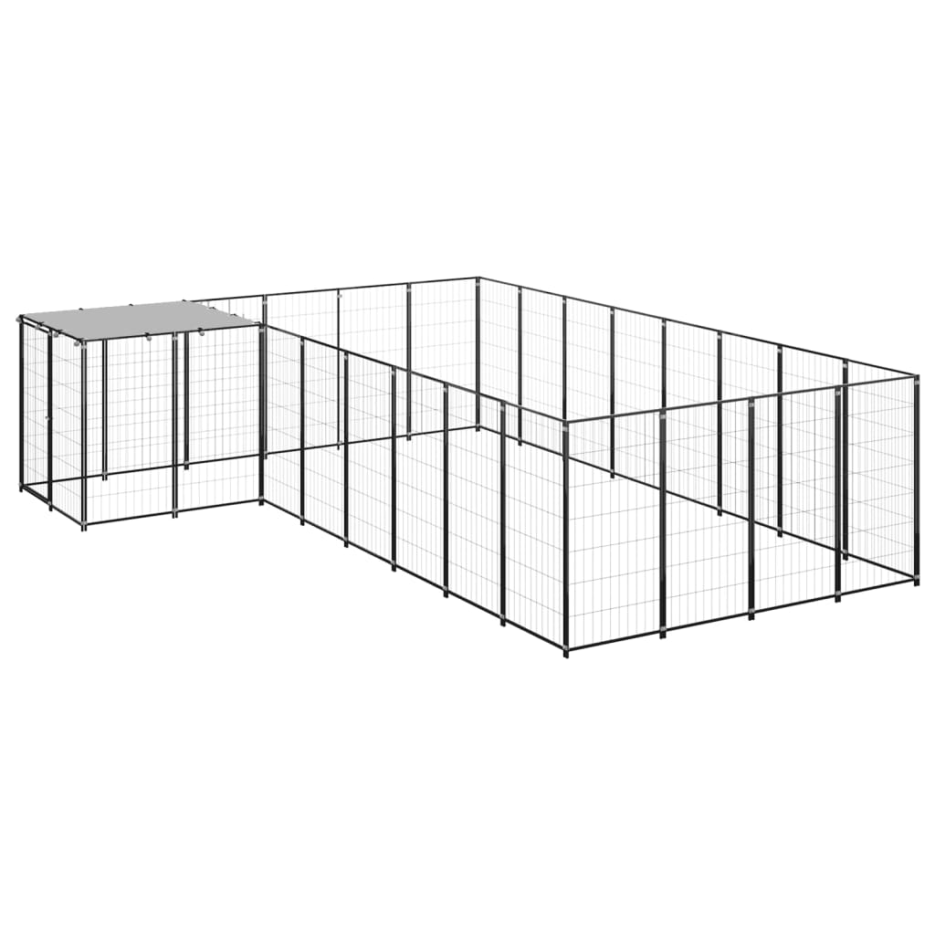 Vidaxl Dog Kennel 10,89 m² Steel Black