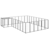 Vidaxl Dog Kennel 15.73 m² Steel Black