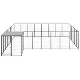 Vidaxl Dog Kennel 15.73 m² Steel Black