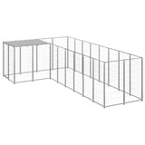 Vidaxl Dog Kennel 6.05 m² Steel silver colored