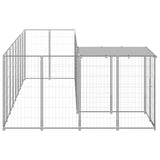 Vidaxl Dog Kennel 6.05 m² Steel silver colored