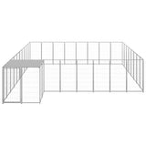 Vidaxl Dog Kennel 20,57 m² Steel Silver Colored