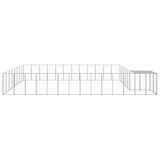 Vidaxl Dog Kennel 30.25 m² Steel silver colored