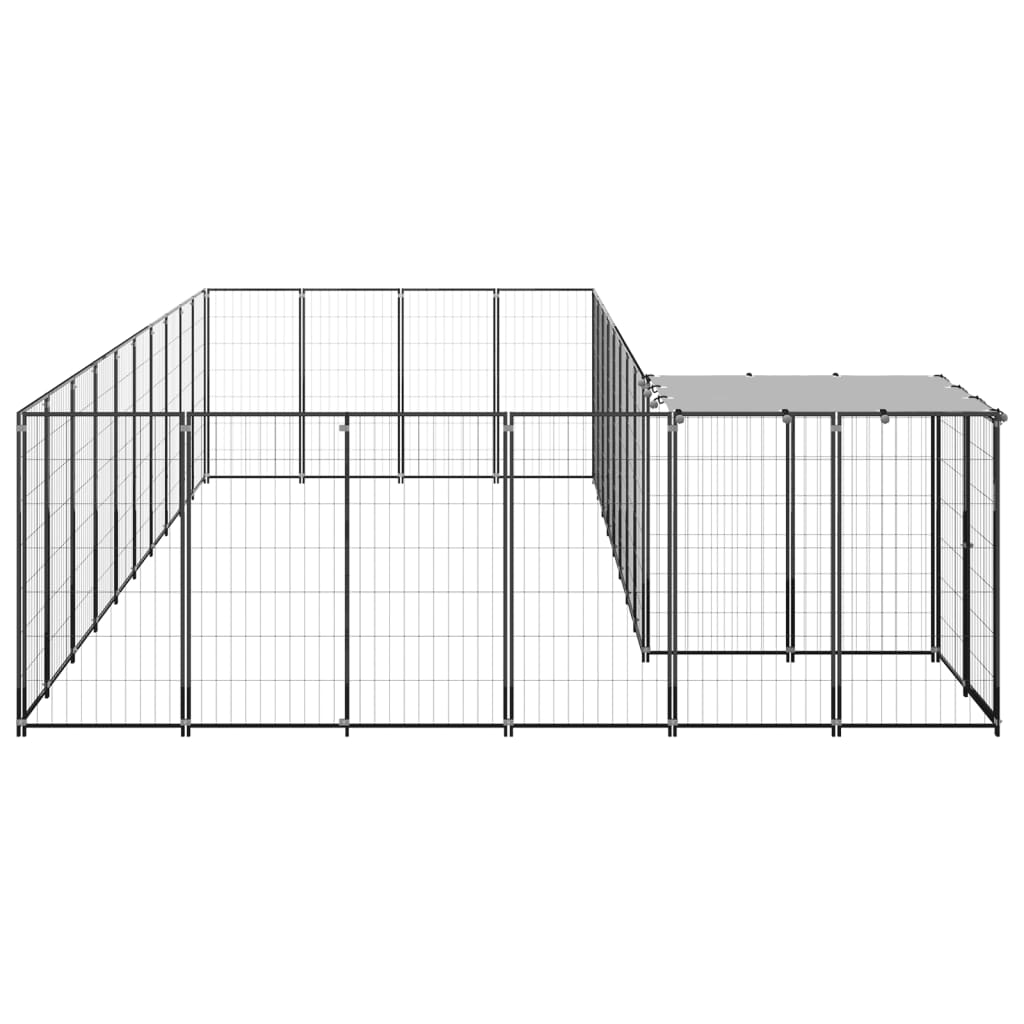 Vidaxl Dog Kennel 13.31 m² Steel Black