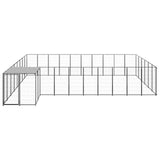 Vidaxl Dog Kennel 19,36 m² Steel Black