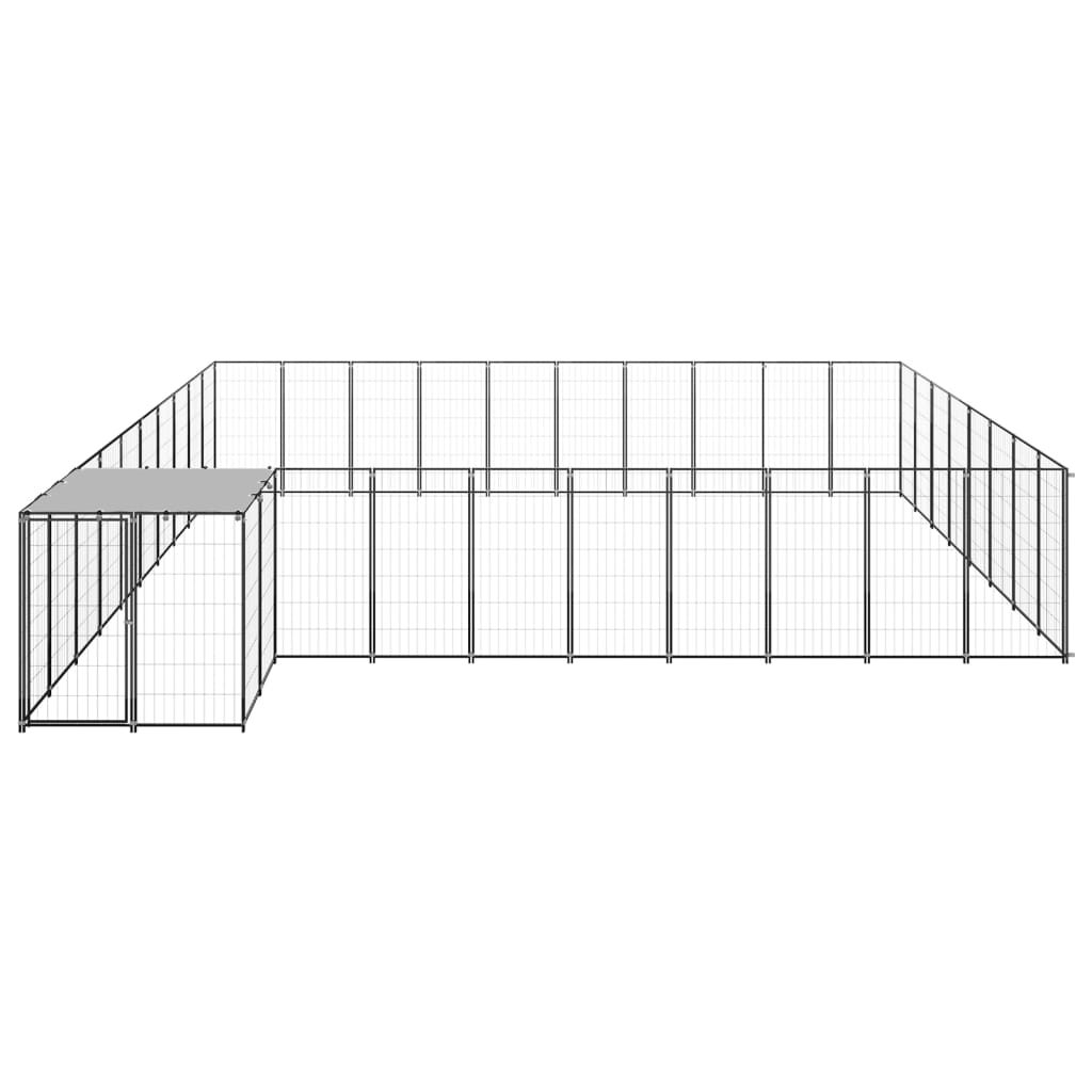 VidaXL Dog Kennel 25.41 m² Steel Black