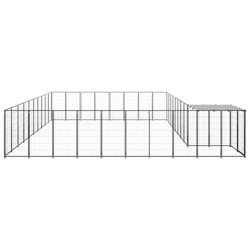 VidaXL Dog Kennel 25.41 m² Steel Black