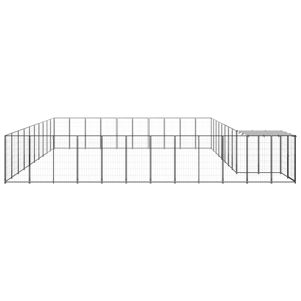 VidaXL Dog Kennel 31.46 m² Steel Black