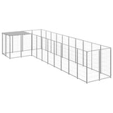 Vidaxl Dog Kennel 7.26 m² Steel silver colored