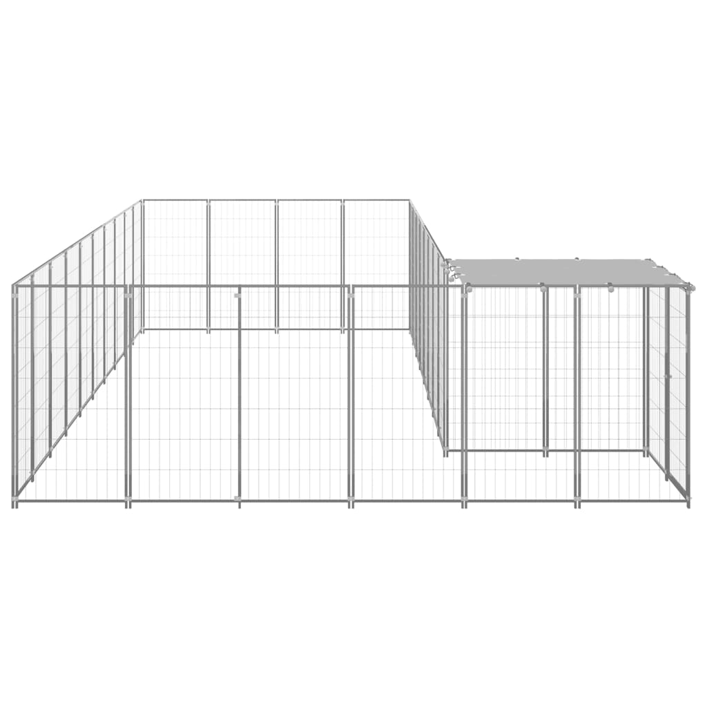 Vidaxl Dog Kennel 13.31 m² Steel silver colored