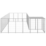 Vidaxl Dog Kennel 13.31 m² Steel silver colored