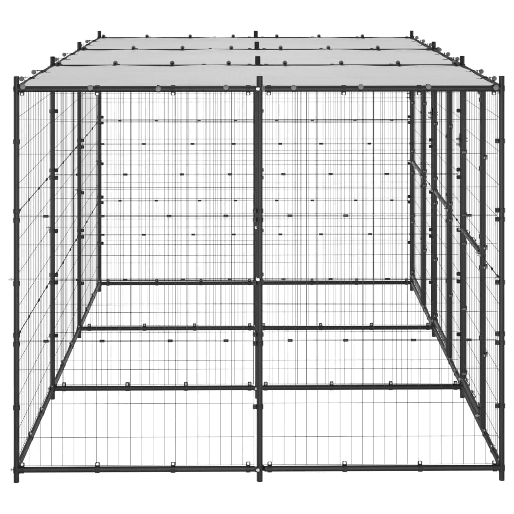 Vidaxl dog kennel with roof 7.26 m² steel