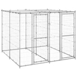 VidaXL dog kennel with roof 4.84 m² galvanized steel