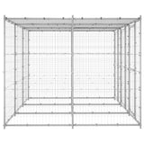 Vidaxl dog kennel with roof 7.26 m² galvanized steel