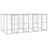 VidaXL dog kennel with roof 9.68 m² galvanized steel