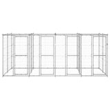 VidaXL dog kennel with roof 9.68 m² galvanized steel