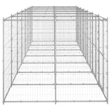 VidaXL Dog Kennel 16.94 m² Galvanized Steel