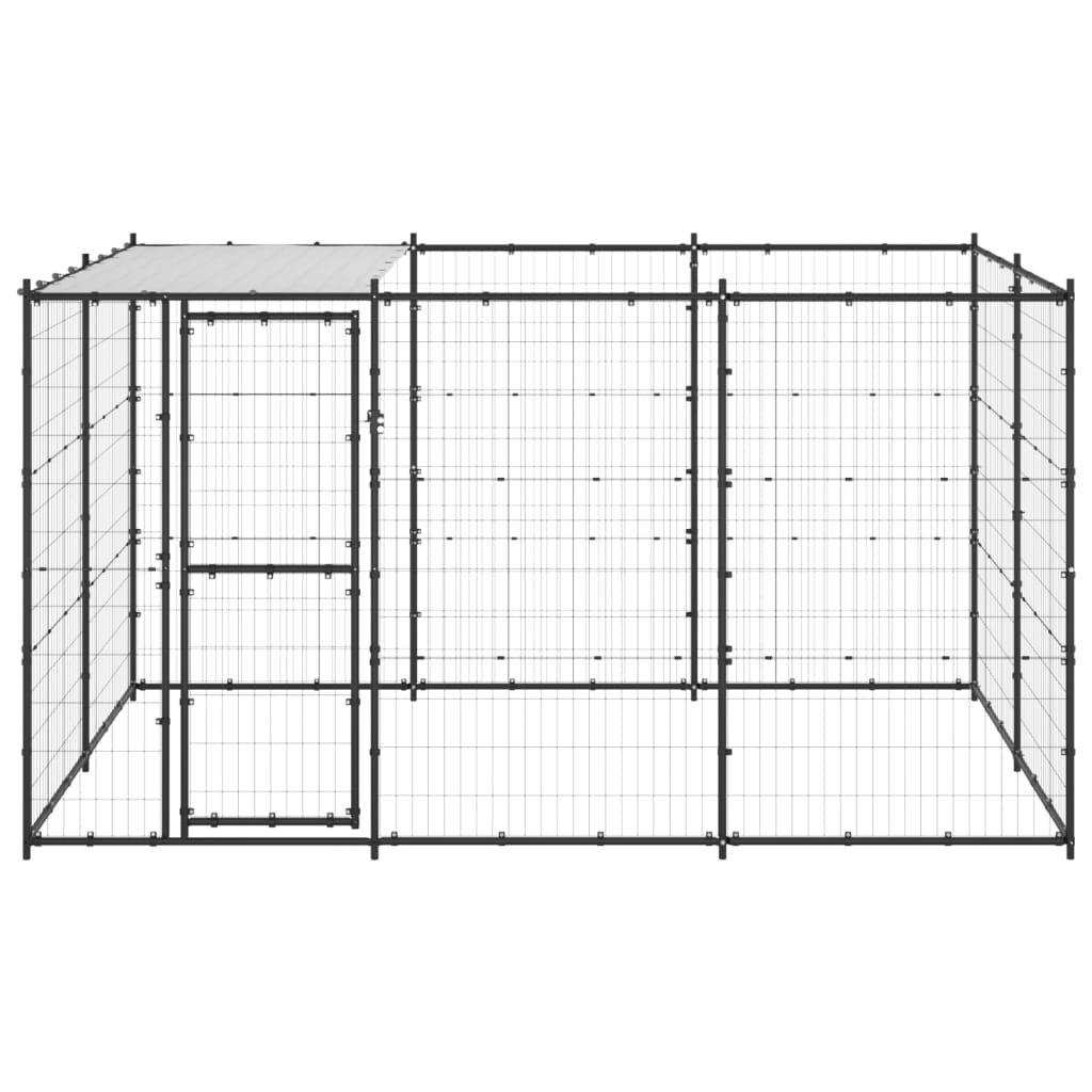 Vidaxl dog kennel with roof 7.26 m² steel