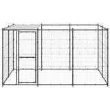 Vidaxl dog kennel with roof 7.26 m² steel